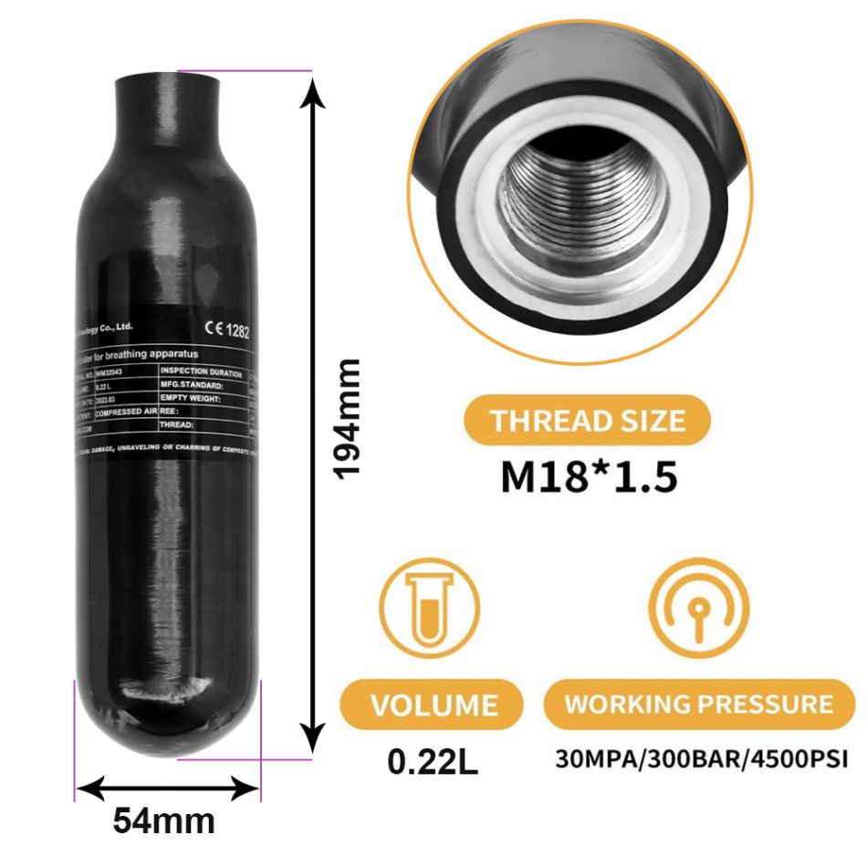 4500 psi carbon fiber air tank
